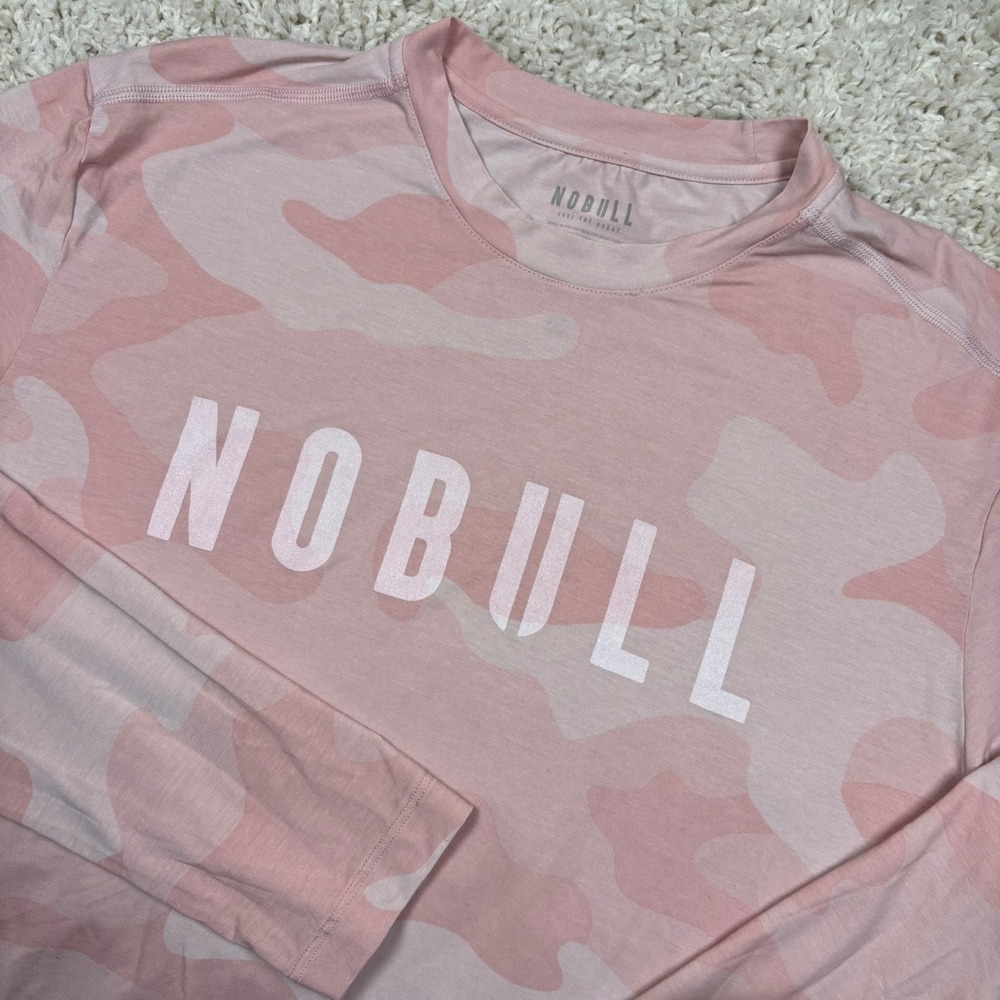 NOBULL Camo Training Top Women Large Pink Long Sleeve T-Shirt